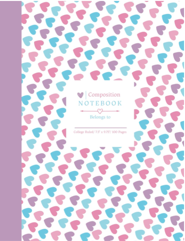 Heart Composition Notebook College Ruled 100 Pages